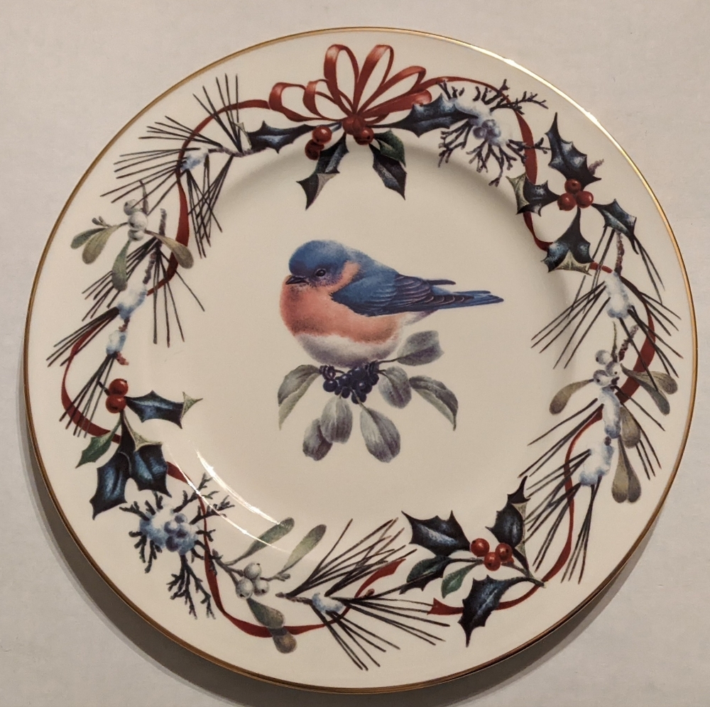 Lenox Winter Greetings Eastern Bluebird Accent Plate 9.25" McClung.